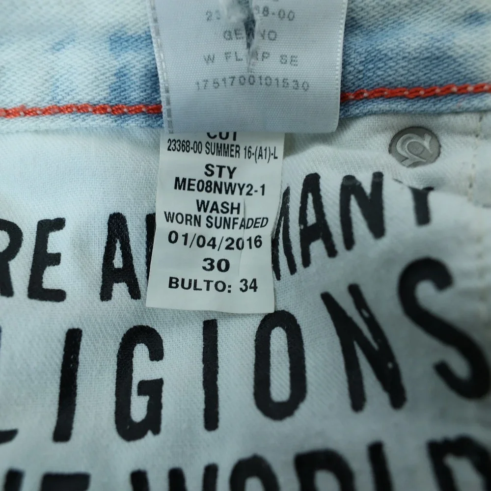 True Religion Geno Jeans Men's 30 x 32 Worn Sunfaded Relaxed Slim Fit Distressed